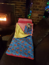 Load image into Gallery viewer, Happy Dragons! (Blue and Pink) Sleeping Bag